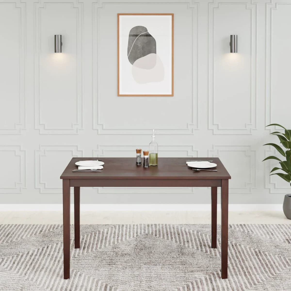 Nilkamal Gem Four Seater Dining Table (Cappuccino) - Brown