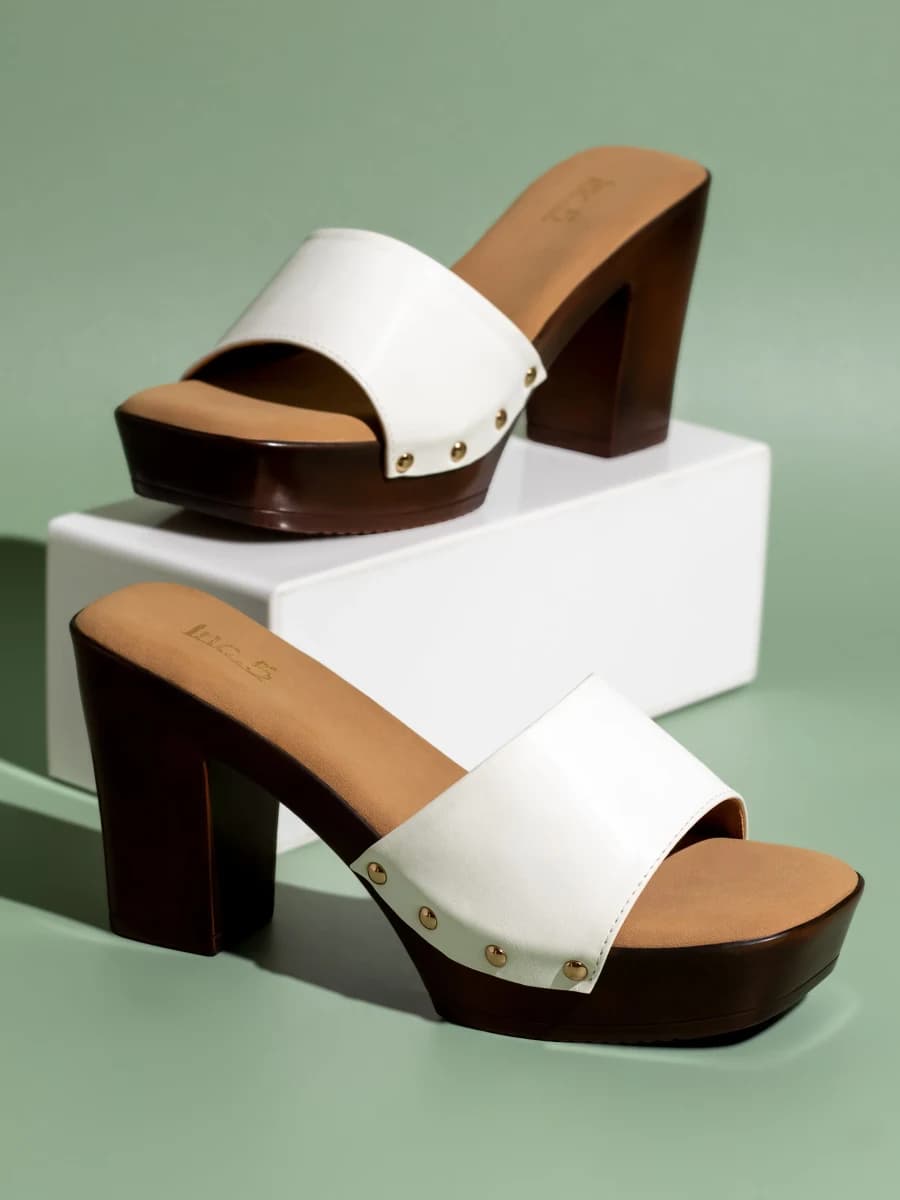 Inc.5 Womens White Party Wear Solid Round Toe Platform Heels - 36 / White / Synthetic